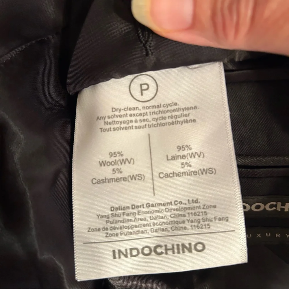 Indochino Luxury NWT Men's‎ Black Blazer 95% wool 5% Cashmere